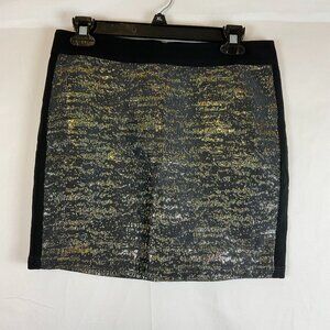 10 Crosby Derek Lam Mini Skirt 4 Black Metallic Shimmer